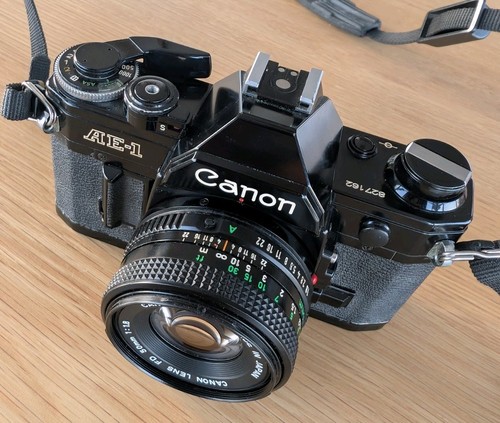 Black canon ae1 35mm - slr, film